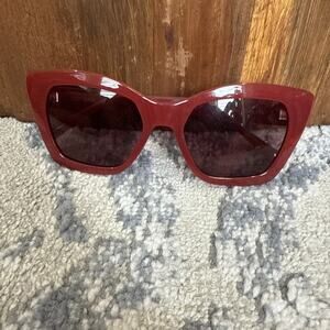 Women's DOT DASH 'Sunata ' UV400 Cat Eye Sunglasses Red